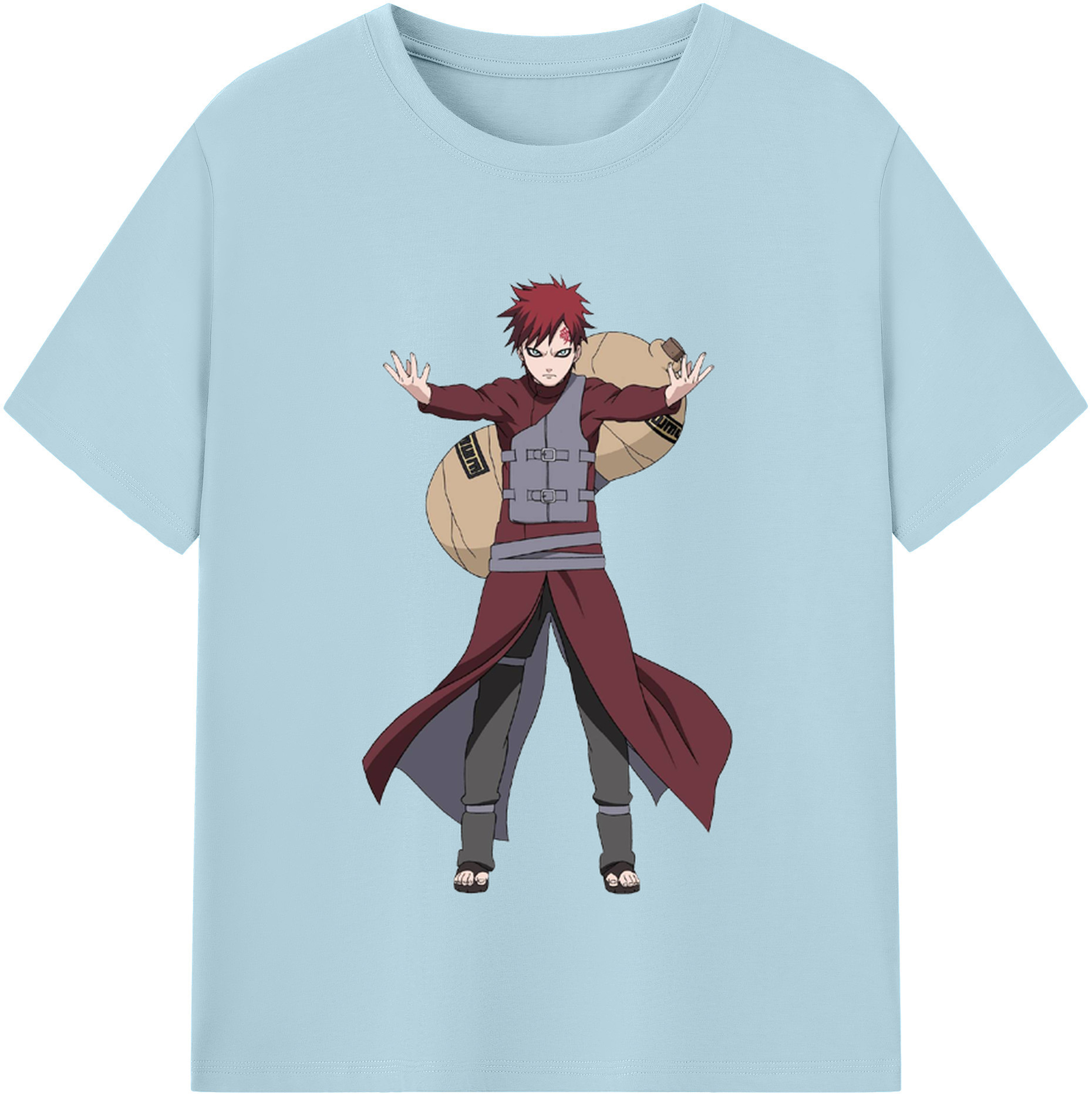 （画像用） NARUTO -ナルト- ガアラ Gaara 綿100％半袖Tシャツ（フロントプリント）